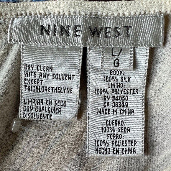 90s Nine West Womens Retro Brown Striped Silk Ruffle Hem Midi A-Line Skirt Large - Picture 3 of 13